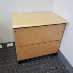 Birds Eye Maple 2 Drawer Lateral File Cabinet, Locking